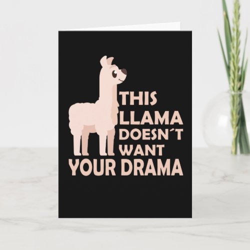 Llama Drama Funny Sayings Cute Animals Llamas Card