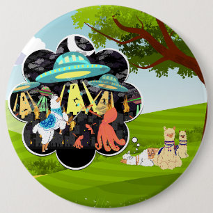 Llama Dreams fantasy llama squid epic fight scene Button