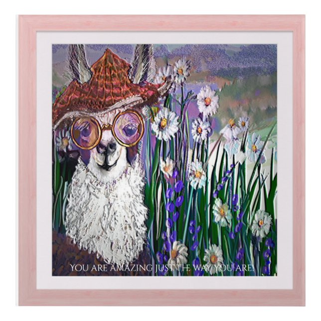 Llama, Dressed w/ Fancy Hat & Specs Acrylic Print (Front)