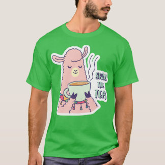 Llama Drinks Tea T-Shirt
