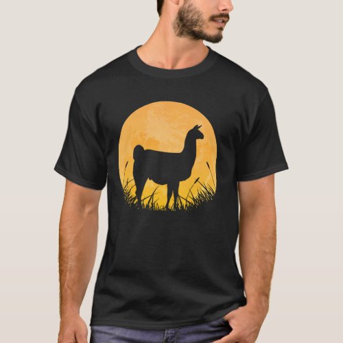 Llama Easy Halloween Outfit Alpaca Animal Moon Cos T_Shirt