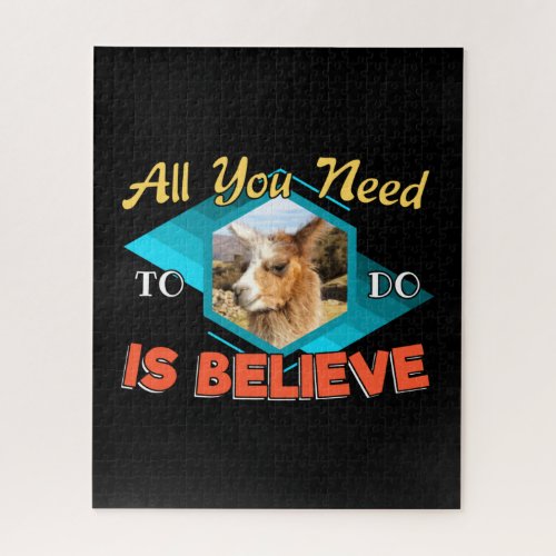 Llama Encouragement Mindset Quote - Believe Jigsaw Puzzle