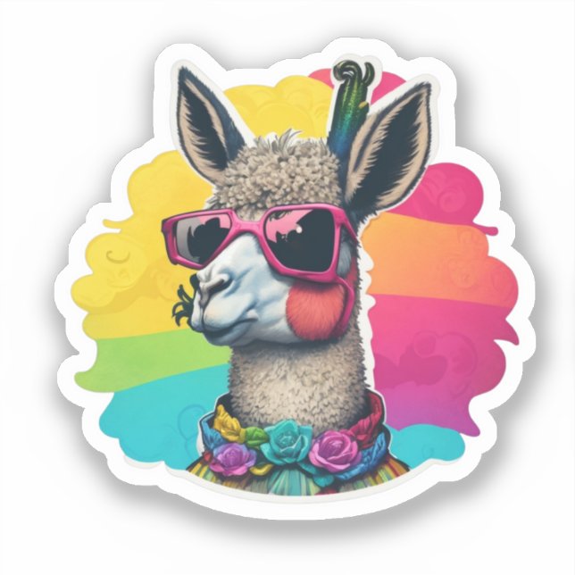 Llama Explore Our Adorable Llama Sticker (Front)