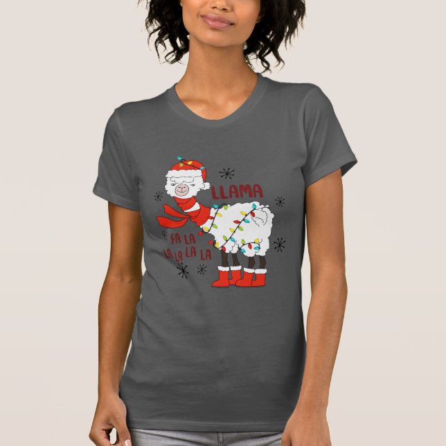 Llama Fa La La La La Humorous T-Shirt (Front)