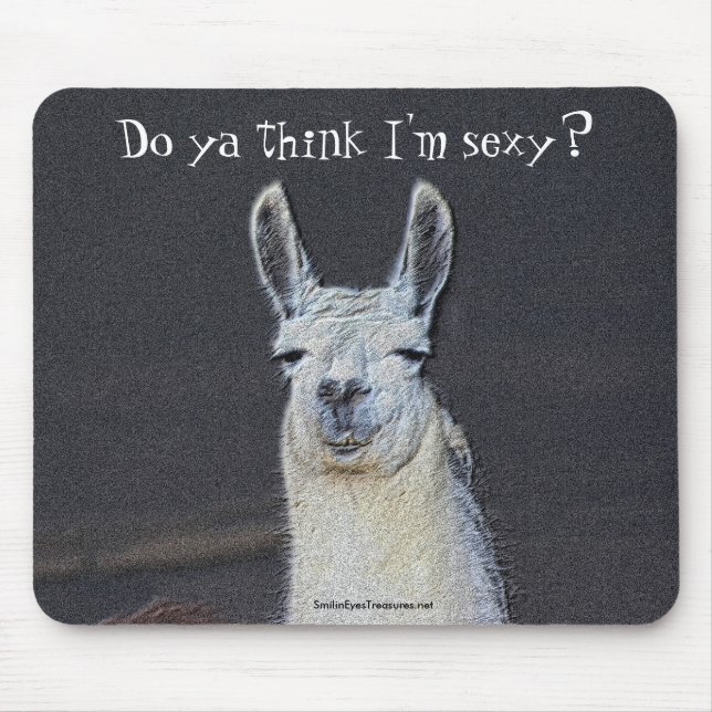 Llama Face Art Humorous  Mouse Pad (Front)