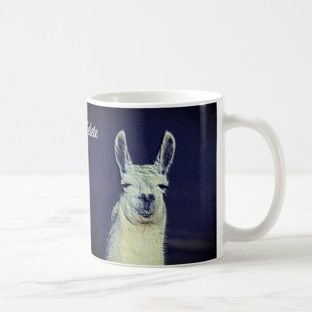 Llama Face Digital Art Pencil Personalized Coffee Mug (Right)