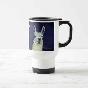 Llama Face Digital Art Pencil Personalized Travel Mug