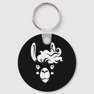 Llama Face Eyelashes Halloween Costume Hairstyle  Keychain