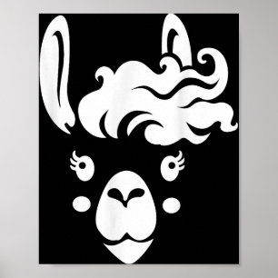 Llama Face Eyelashes Halloween Costume Hairstyle Poster