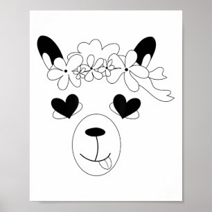 Llama Face Halloween Costume Wreath St. Valentine’ Poster