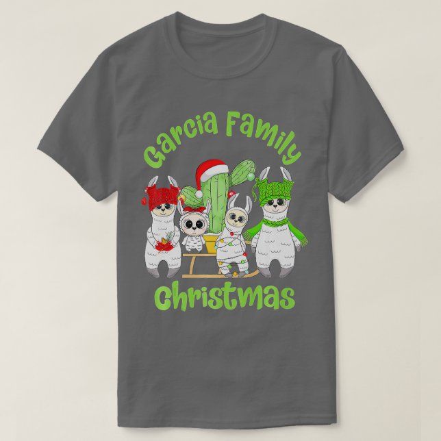 Llama Family Men Women And Kids Garcia Family Chri T-Shirt (Design Front)