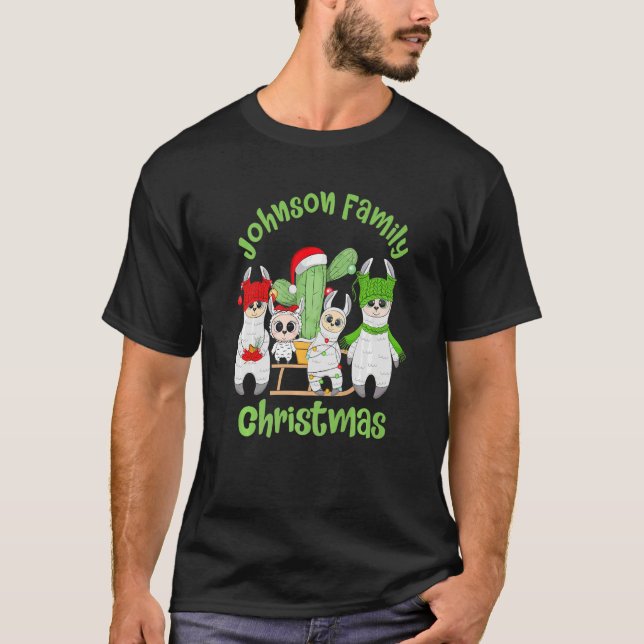 Llama Family Men Women and Kids Johnson Family Chr T-Shirt (Front)