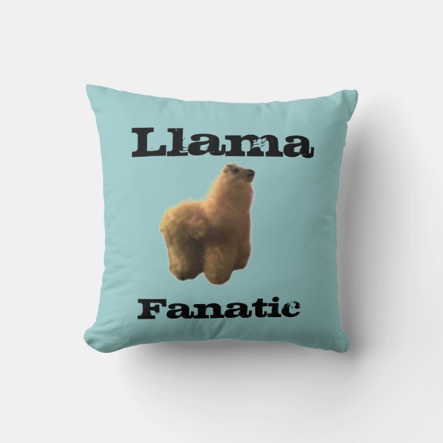 Llama Fanatic Throw Pillow (Front)