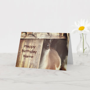 Llama Farm Animal Personalized Birthday Card
