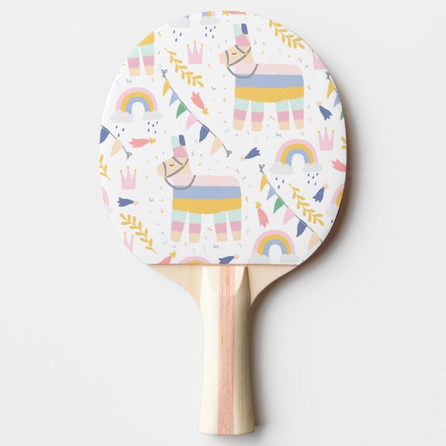 Llama Fiesta Festive Party Pattern Ping Pong Paddle (Front)