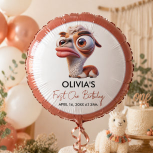 Llama Fiesta Funny Caricature 1st Birthday Balloon