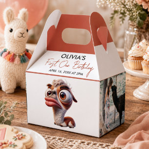 Llama Fiesta Funny Caricature 1st Birthday Favor Boxes