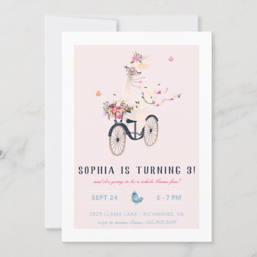 Llama Fun Birthday Party Invitation