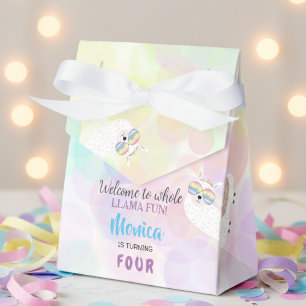 LLama fun, colorful kids birthday Favor Boxes