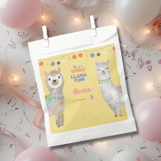LLama fun, kids birthday in yellow Favor Bag (Creator Uploaded)