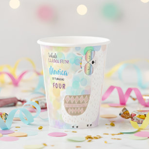 LLama fun, kids birthday Paper Cups