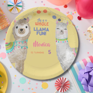 LLama fun, mini zoo birthday Paper Plates