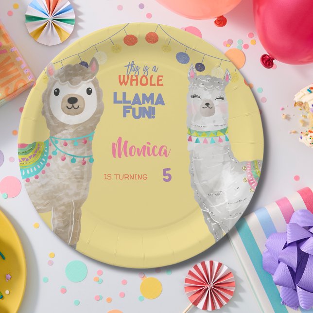 LLama fun, mini zoo birthday Paper Plates (Creator Uploaded)