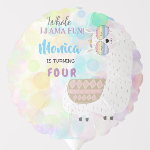 LLama fun no drama colorful kids birthday Balloon