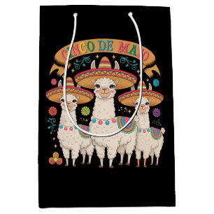 Llama Funny Cinco De Mayo Fiesta Party Medium Gift Bag