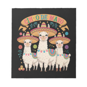 Llama Funny Cinco De Mayo Fiesta Party Notepad