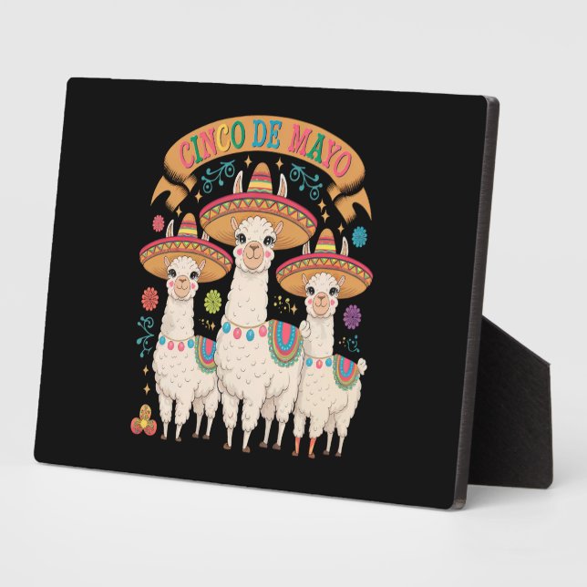 Llama Funny Cinco De Mayo Fiesta Party Plaque (Side)