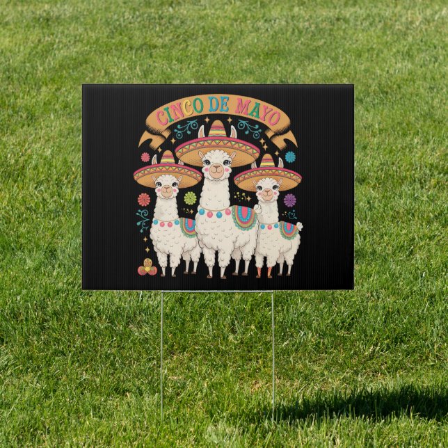 Llama Funny Cinco De Mayo Fiesta Party Sign (Insitu)