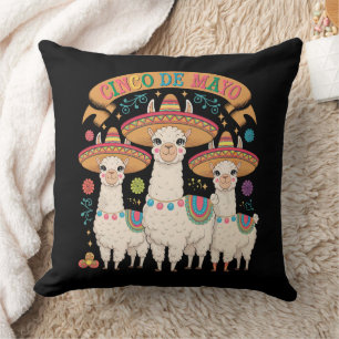 Llama Funny Cinco De Mayo Fiesta Party Throw Pillow