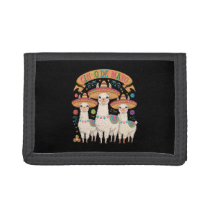 Llama Funny Cinco De Mayo Fiesta Party Trifold Wallet