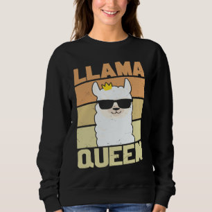 Llama Funny Cute Retro Style Alpaca Graphic Plus Sweatshirt