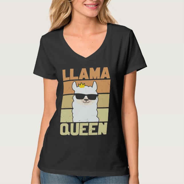 Llama  Funny Cute Retro Style Alpaca Graphic Plus  T-Shirt (Front)