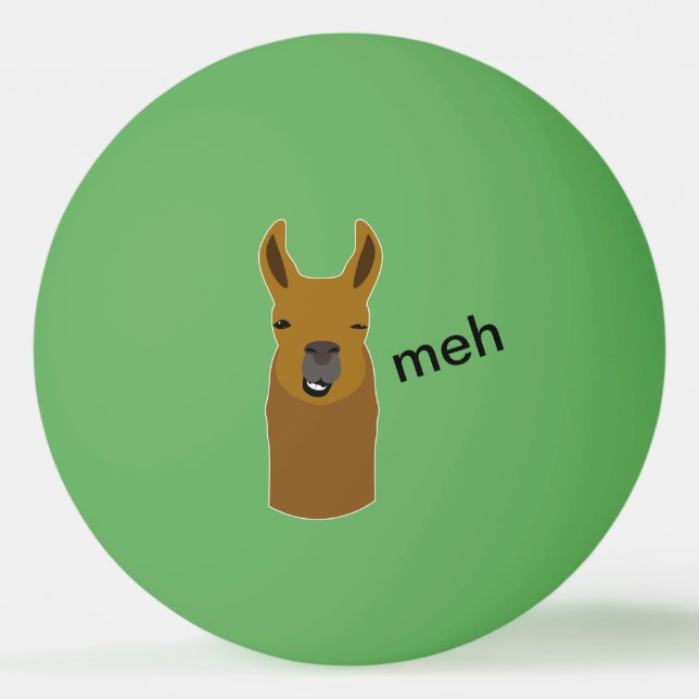 Llama Funny Face Ping Pong Ball (Front)
