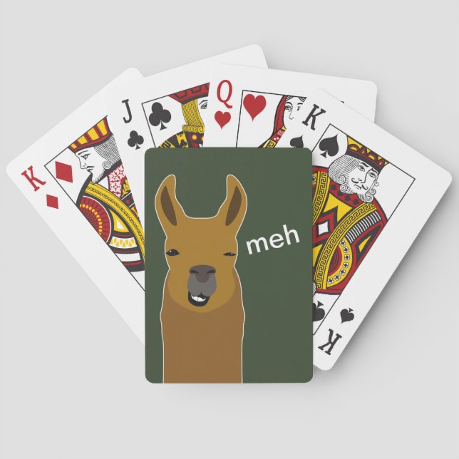 Llama Funny Face Poker Cards (Back)