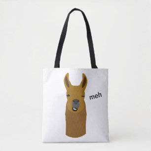 Llama Funny Face Tote Bag