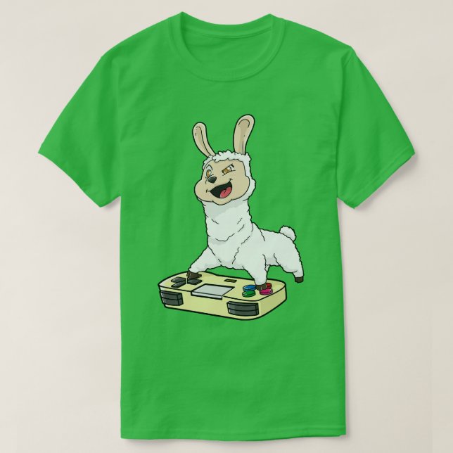 Llama Gamepad Kawaii T-Shirt (Design Front)