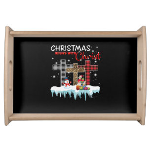 Llama Gift Christmas Begins With Christ Serving Tray