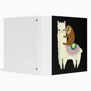 Llama Gift Cute Llama & Sloth, Best Friends 3 Ring Binder