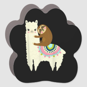 Llama Gift Cute Llama & Sloth, Best Friends Car Magnet