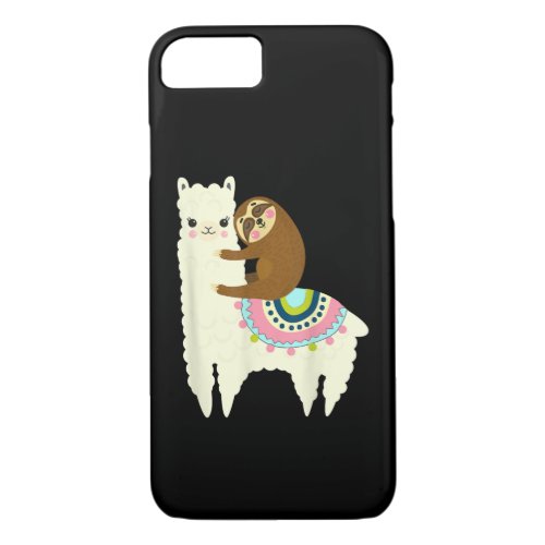 Llama Gift  Cute Llama  Sloth Best Friends iPhone 87 Case