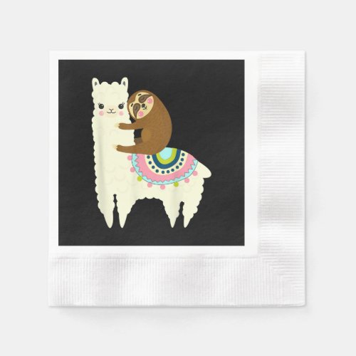 Llama Gift  Cute Llama  Sloth Best Friends Napkins