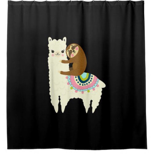 Llama Gift  Cute Llama  Sloth Best Friends Shower Curtain