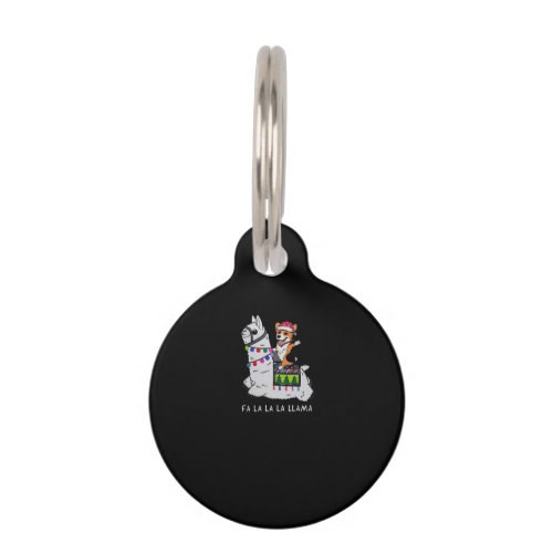 Llama Gift  Llama And Dog Together Sing Pet ID Tag