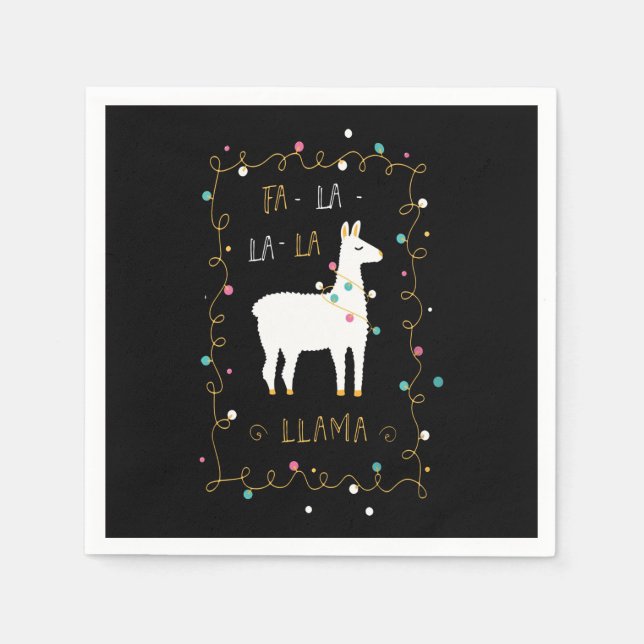 Llama Gift | Llama Sing Funny Napkins (Front)
