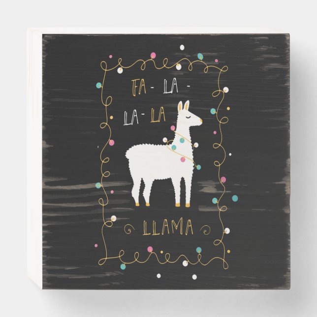 Llama Gift | Llama Sing Funny Wooden Box Sign (Front Horizontal)