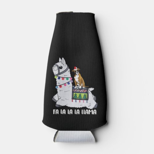 Llama Gift  Llama Together Dog Christmas Bottle Cooler